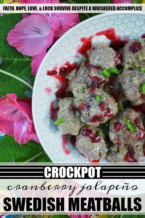 Crockpot Cranberry Jalapeño Swedish Meatballs - Swedish meatballs with a twist. These crockpot meatballs are made using homemade sweet and spicy cranberry jalapeño jam sauce that takes just minutes to make. Bake up extra meatballs to freeze, and store some extra jam sauce in the freezer, for an easy mid-week dinner or appetizer that your entire family will love.